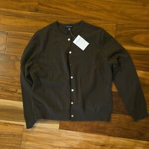 Lands' End Women's Brown Cardigan Sweater